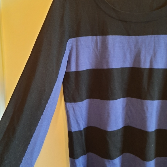 Akris Punto Blue and Black Striped Top Pullover - Picture 6 of 7